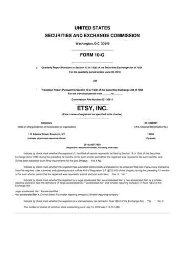 Thumbnail Etsy 10-Q Quarterly Report FY2016 