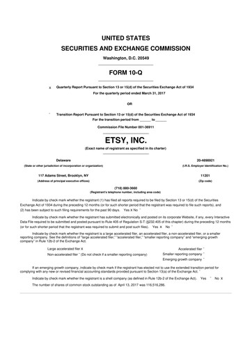 Thumbnail Etsy 10-Q Quarterly Report FY2017 