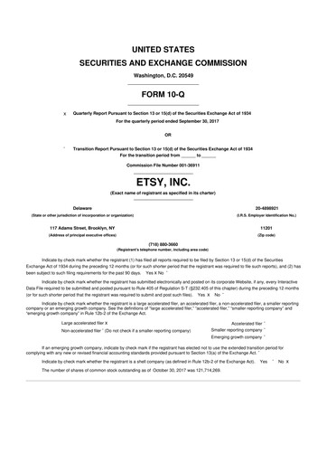 Thumbnail Etsy 10-Q Quarterly Report FY2017 
