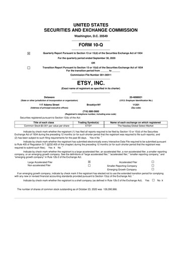 Thumbnail Etsy 10-Q Quarterly Report FY2020 