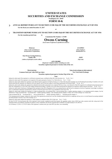 Thumbnail Owens Corning
 10-K Annual Report 2017