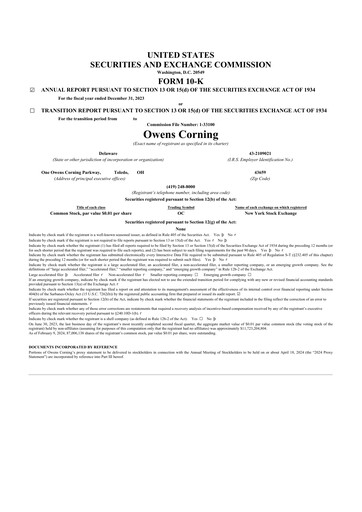 Thumbnail Owens Corning
 10-K Annual Report 2023