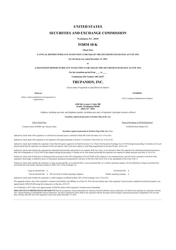 Thumbnail Trupanion
 10-K Annual Report 2016