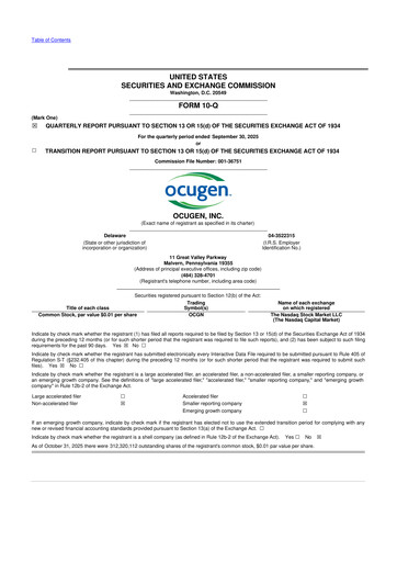 Thumbnail Ocugen 10-Q Quarterly Report FY2025 