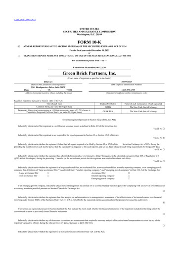 Thumbnail Green Brick Partners
 10-K Annual Report 2023