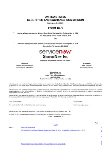 Miniature ServiceNow 10-Q Rapport trimestriel 2014 