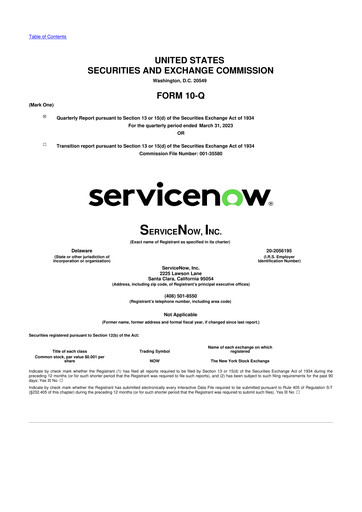 Miniature ServiceNow 10-Q Rapport trimestriel 2023 