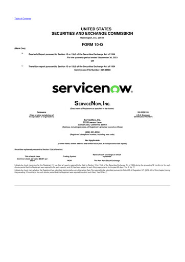 Miniature ServiceNow 10-Q Rapport trimestriel 2023 