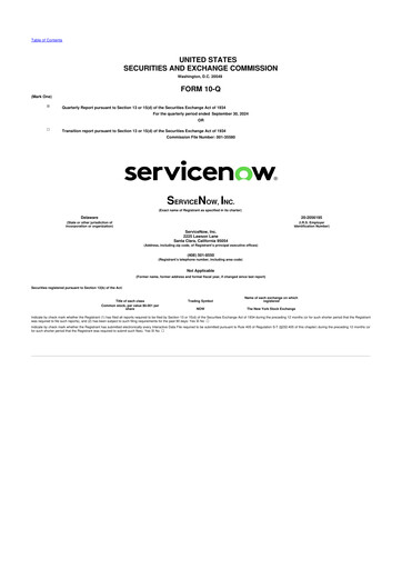 Miniature ServiceNow 10-Q Rapport trimestriel 2024 
