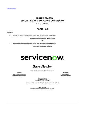 Thumbnail ServiceNow 10-Q Quarterly Report FY 