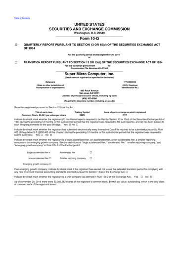 Thumbnail Supermicro 10-Q Quarterly Report FY2020 