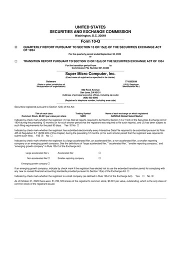 Thumbnail Supermicro 10-Q Quarterly Report FY2021 
