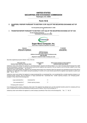 Thumbnail Supermicro 10-Q Quarterly Report FY2023 