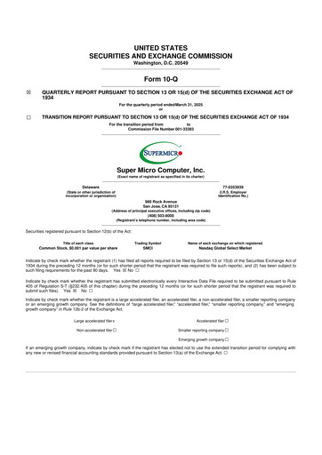 Thumbnail Supermicro 10-Q Quarterly Report FY2025 