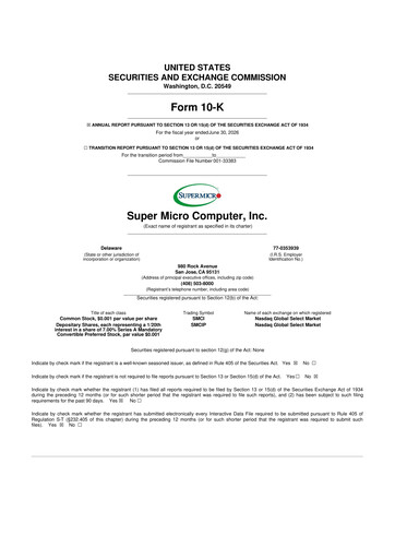 Thumbnail Supermicro 10-K Annual Report 2026