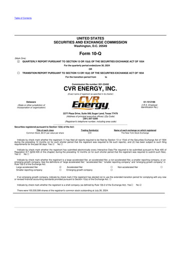 Thumbnail CVR Energy 10-Q Quarterly Report FY2024 