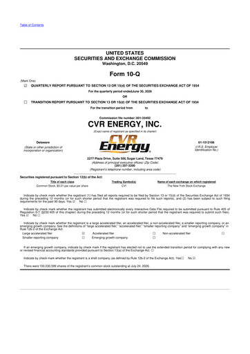 Miniature CVR Energy 10-Q Rapport trimestriel 2026 