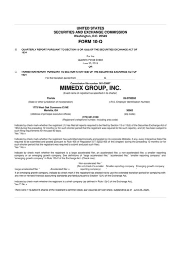 Thumbnail MiMedx Group 10-Q Quarterly Report FY2019 