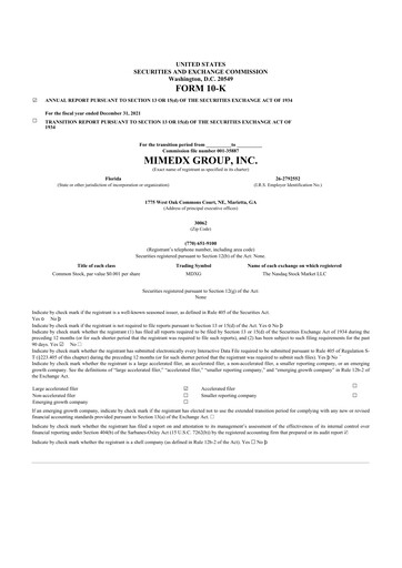 Vorschaubild MiMedx Group 10-K Jahresbericht 2021