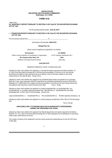 Thumbnail Omega Flex 10-Q Quarterly Report FY 