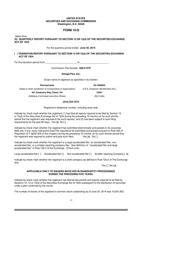 Thumbnail Omega Flex 10-Q Quarterly Report FY2014 