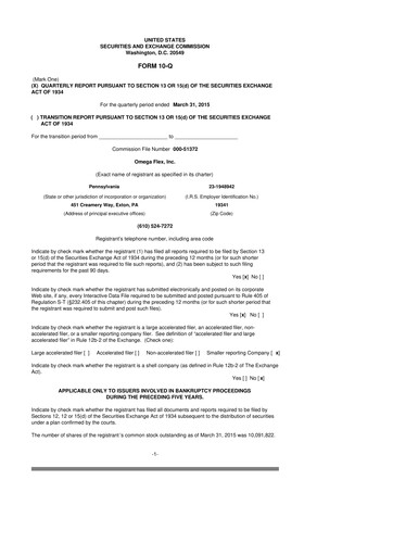 Thumbnail Omega Flex 10-Q Quarterly Report FY2015 