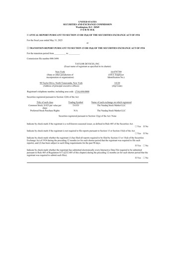 Thumbnail Taylor Devices 10-K Annual Report 2025