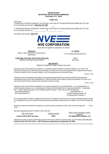 Thumbnail NVE Corporation
 10-Q Quarterly Report FY2026 