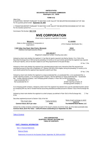 Thumbnail NVE Corporation
 10-Q Quarterly Report FY2027 Q2