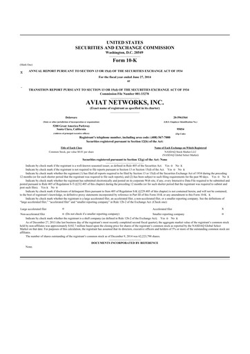 Thumbnail Aviat Networks 10-K Annual Report 2014