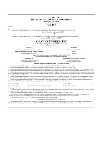 Thumbnail Aviat Networks 10-K Annual Report 2017