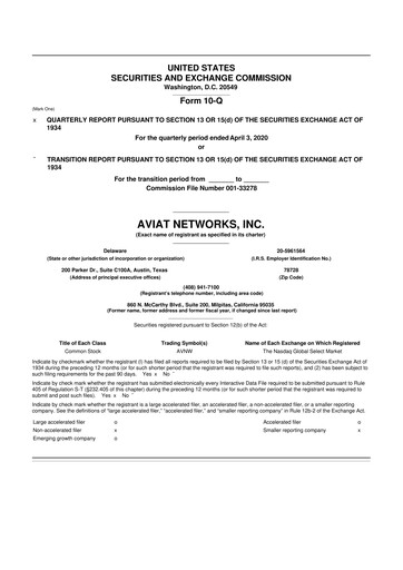 Thumbnail Aviat Networks 10-Q Quarterly Report FY2020 