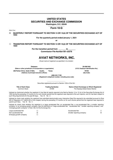 Thumbnail Aviat Networks 10-Q Quarterly Report FY2021 
