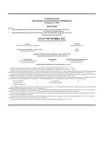 Thumbnail Aviat Networks 10-K Annual Report 2023