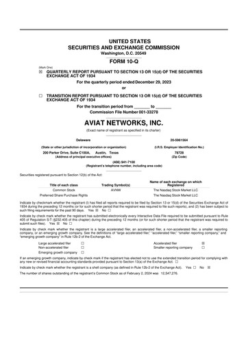 Thumbnail Aviat Networks 10-Q Quarterly Report FY2024 