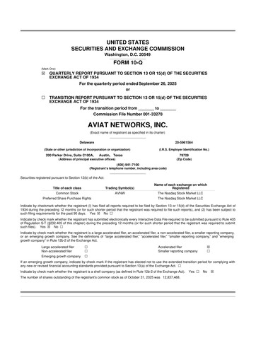 Thumbnail Aviat Networks 10-Q Quarterly Report FY2026 