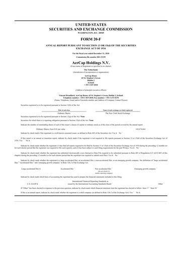 Thumbnail AerCap 20-F Annual Report 2018