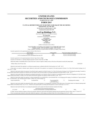 Thumbnail AerCap 20-F Annual Report 2020