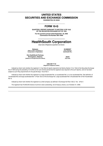 Thumbnail Encompass Health
 10-Q Quarterly Report FY 