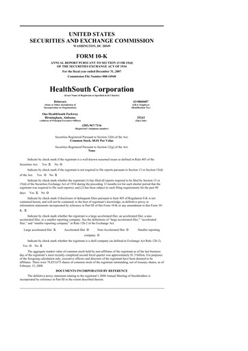 Miniature Encompass Health
 10-K Rapport annuel 