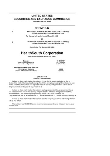 Thumbnail Encompass Health
 10-Q Quarterly Report FY 