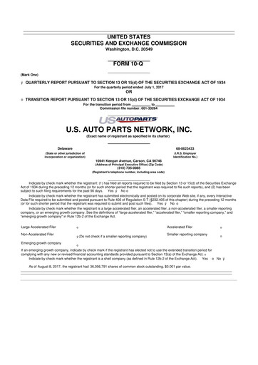 Thumbnail CarParts.com
 10-Q Quarterly Report FY2017 