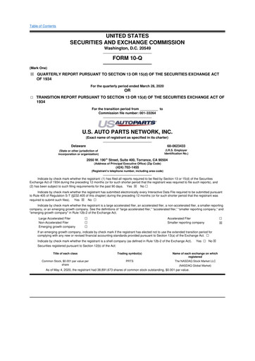 Thumbnail CarParts.com
 10-Q Quarterly Report FY2020 