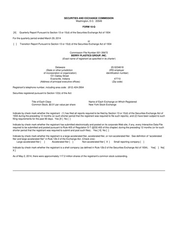 Vorschaubild Berry Global
 10-Q Quartalsbericht 2014 