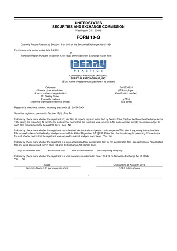 Vorschaubild Berry Global
 10-Q Quartalsbericht 2016 