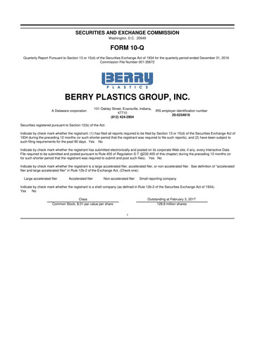 Vorschaubild Berry Global
 10-Q Quartalsbericht 2016 