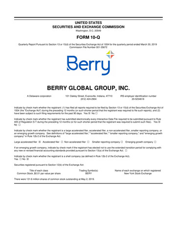 Vorschaubild Berry Global
 10-Q Quartalsbericht 2019 