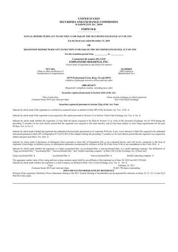 Thumbnail Employers Holdings 10-K Annual Report 