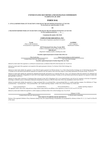 Thumbnail Employers Holdings 10-K Annual Report 2013