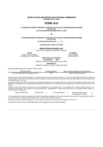 Vorschaubild Employers Holdings 10-Q Quartalsbericht 2025 